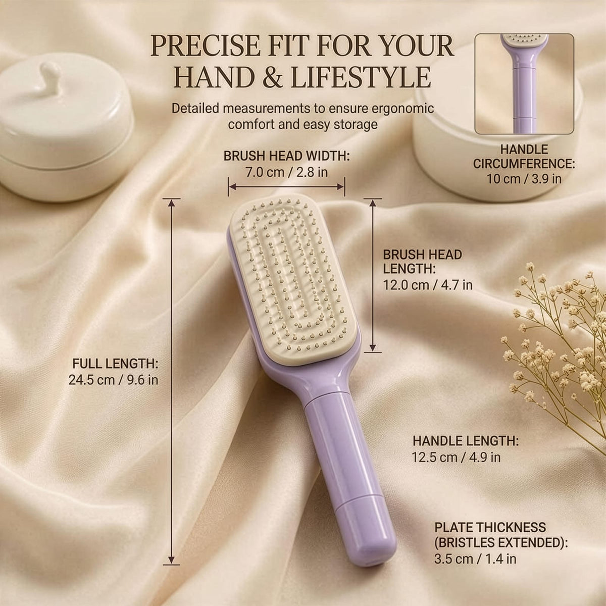 Viora Glide™ Self-Cleaning Hair Brush