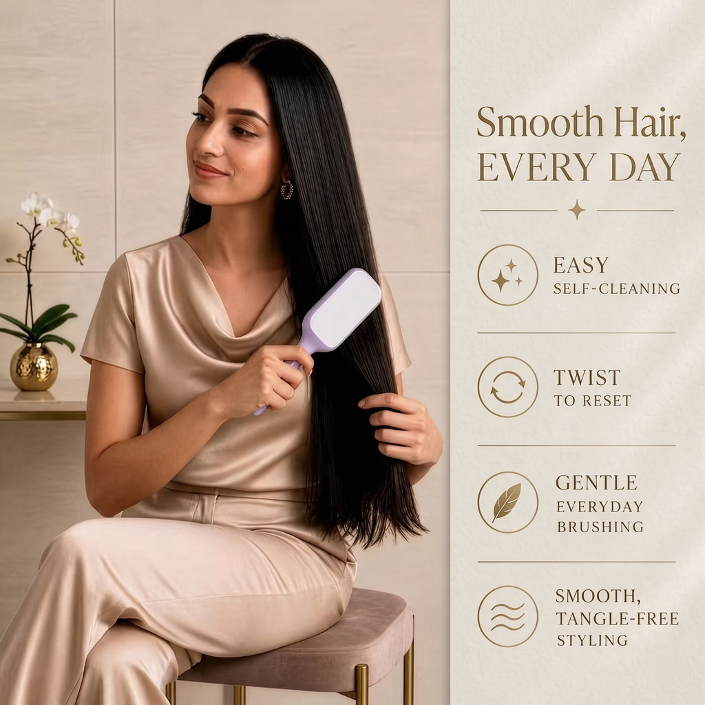 Viora Glide™ Self-Cleaning Hair Brush